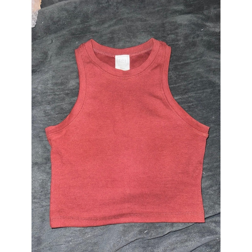 Full Tilt Ribbed Cropped Cotton Tank  Size Small (Tillys)